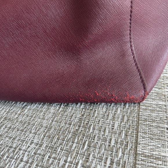 🌷Kate Spade Burgundy Saffiano Leather Satchel Tote Bag - Picture 6 of 10